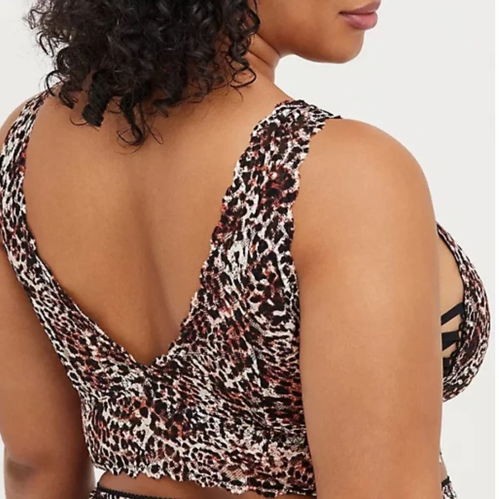 Torrid Lace Up Bralette - Leopard 2X NWT - Picture 3 of 8